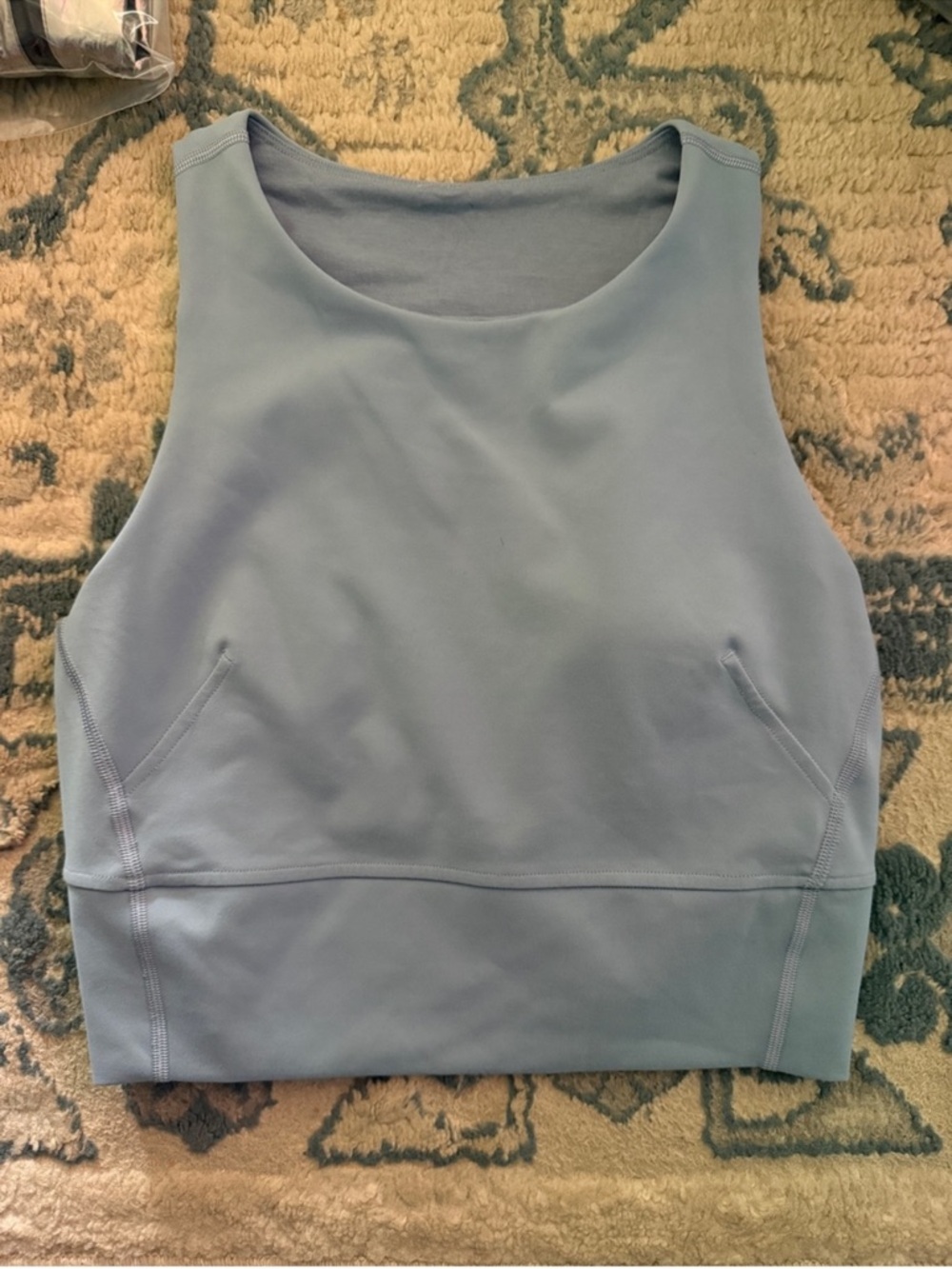 Lululemon Wunder Train Sports Bra High Neck Chambray Size 6